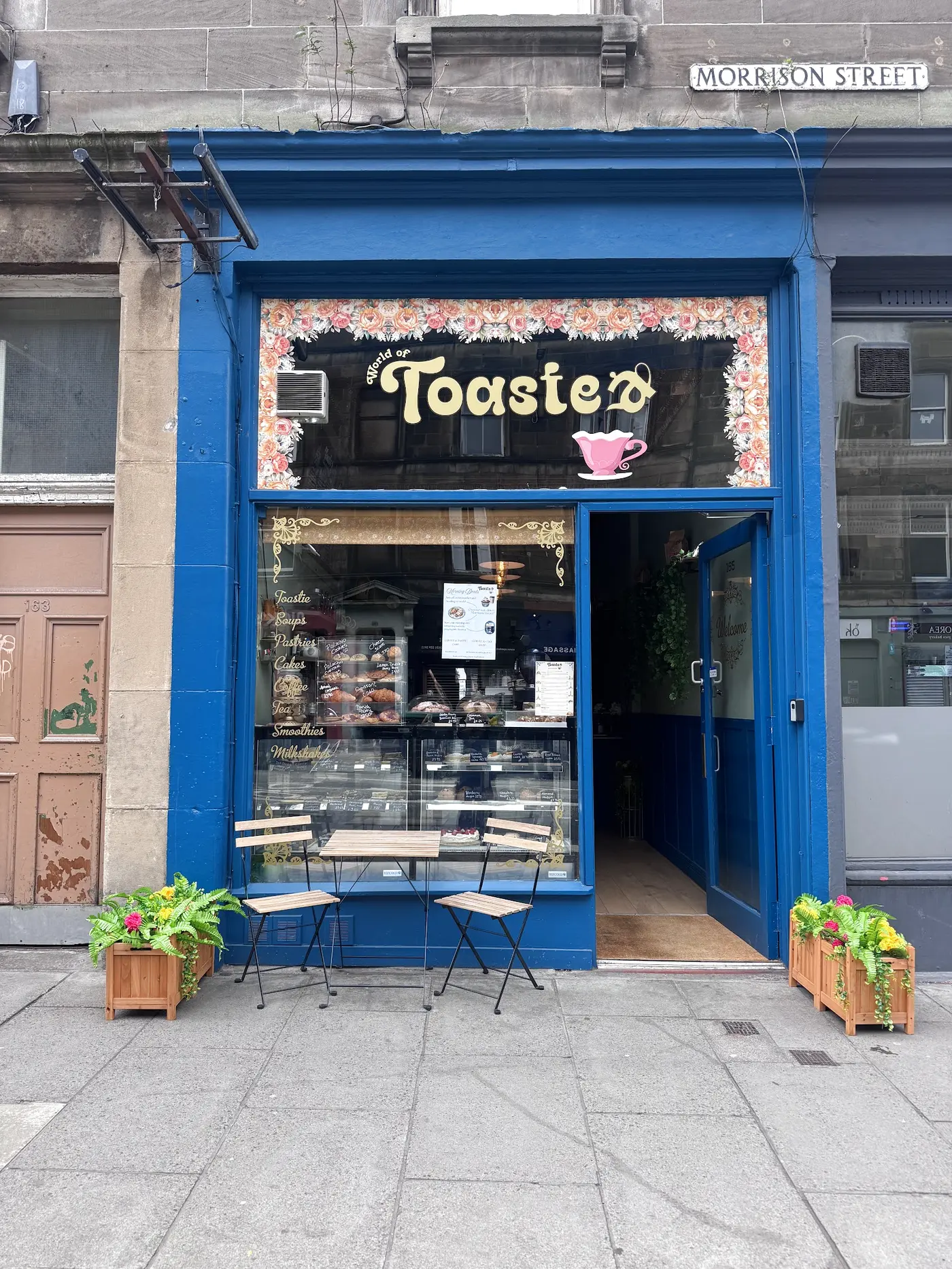 Toastea café shopfront on Morrison Street, Edinburgh